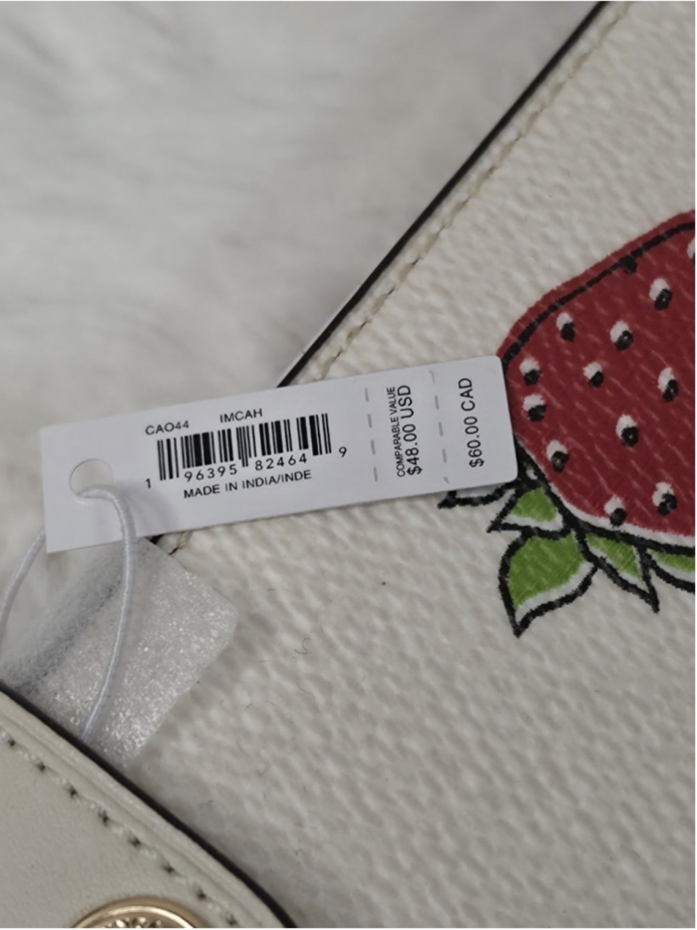 NWT Coach Notebook With Strawberry Print In Canvas/Leather Chalk Multi CAO4 - Picture 3 of 10